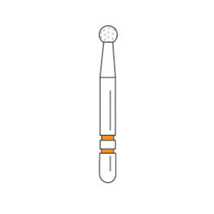 Two Striper TSZtech Diamond Burs, Round, 125Z, 1.7 mm, Orange, 5/Pk, 2015892