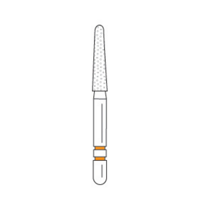 Two Striper TSZtech Diamond Burs, Round-End Taper, 770.8Z, 1.7 mm, Orange, 5/Pk, 2015890 (Discontinued)