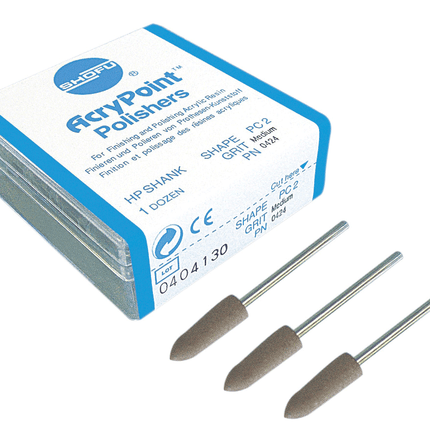 AcryPoint Lab Polishers, HP, Bullet, # BP1, 10 mm, Coarse, Dark Grey, 6/Pk
