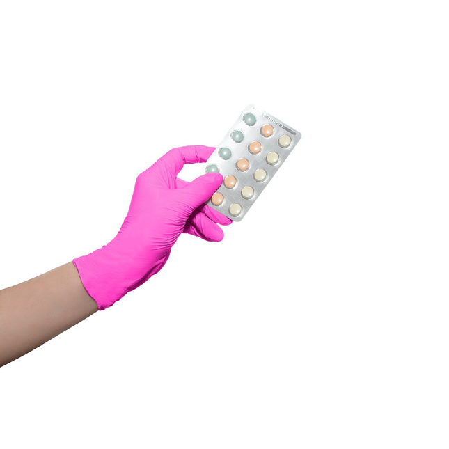 Aurelia Blush Nitrile Examination Gloves, Powder-Free, Non-Sterile, Medium, Blush Pink, 200/Box