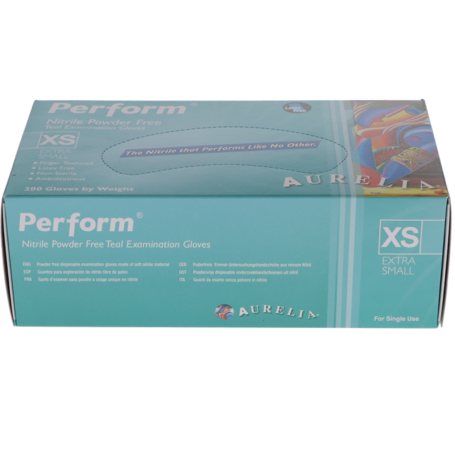 Aurelia Perform Nitrile Examination Gloves, Powder-Free, Extra Small, 200/Box, 92395