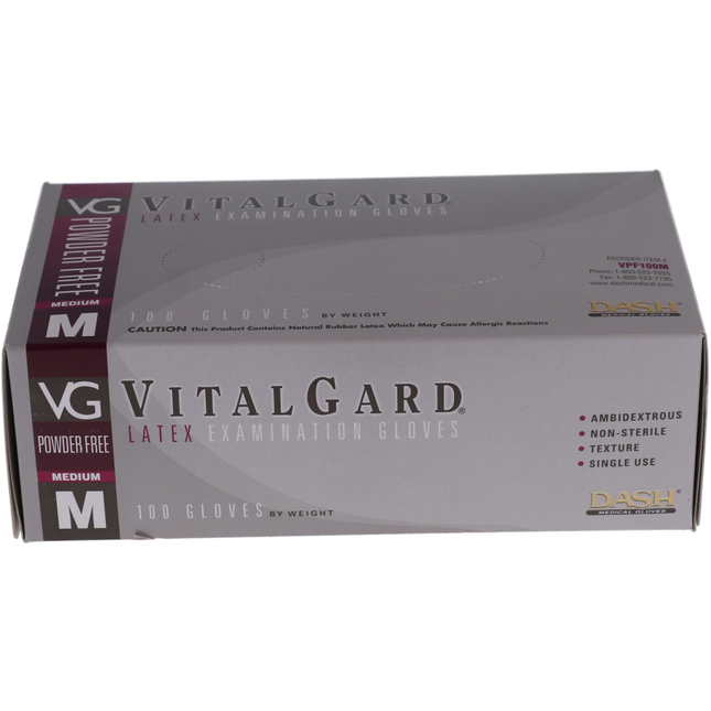 Aurelia Vibrant Chlorinated Examination Latex Gloves, Micro-Textured, Powder-Free, Large, 100/Box, 98228