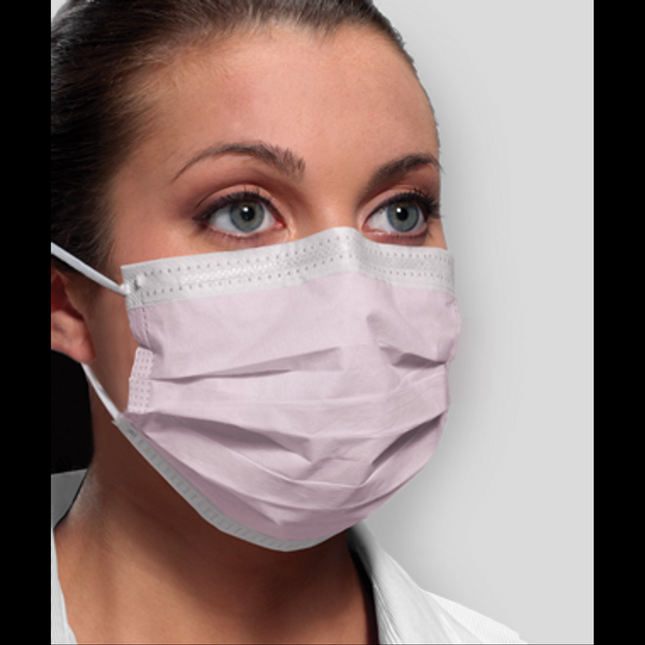 Isofluid Plus Earloop Masks Pink 50/Bx ASTM Level 1