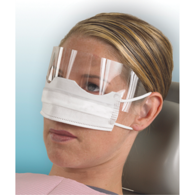 Patient Safety Mask, with Shield, White, 25/Pk, GCPAT