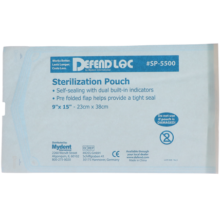 Defend Sterilization Pouches, 5.25" x 10", 200/Pk, SP3500
