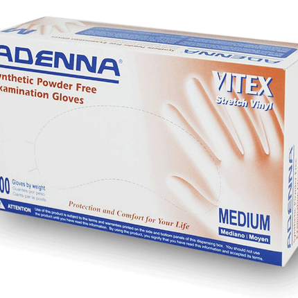 Adenna Vitex Vinyl Exam Gloves Large 100/Box, VTX996