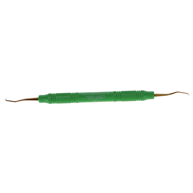 Standard Gracey Curette, XP, # 7-8, Pre-Molar/Molar, EagleLite Handle, Resin, 3/8", Green, 1/Pk, AEG7-8XPX