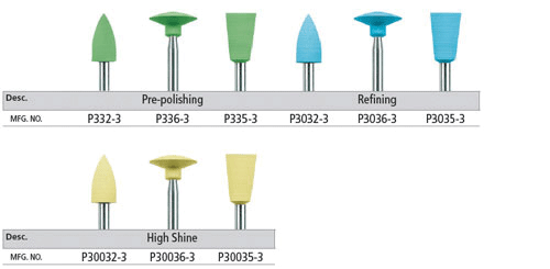CeraGlaze Polishers, Reglaze-High Shine, RA, Inverted Cone, 6 mm, Superfine, Yellow, 3/Pk, P30035-3