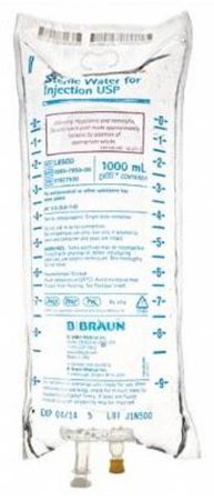 Sterile Water IV Injection, 1000 ml, 1/Pk, L8500