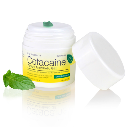 Cetacaine Topical Anesthetic Gel, 32 g Pump-Top Jar, Cool Mint, 1/Pk