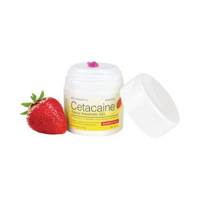 Cetacaine Topical Anesthetic Gel, 32 g Pump-Top Jar, Strawberry, 1/Pk
