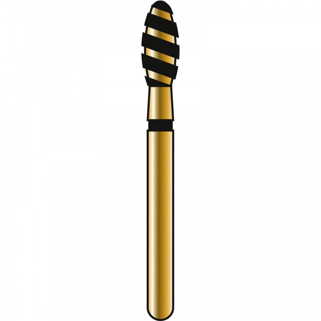 Alpen Turbocut Diamond Burs, FG, Football, # 379, 2.3 mm, Turbo Grit, Black, 5/Pk, 60031811