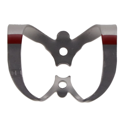 Coltene - Hygenic Fiesta Color Coded Clamps. #9 (red) winged metal dam clamp. Anterior