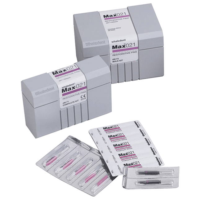 Max Restorative Pins, Titanium Alloy, Bulk Kit, 0.017", Blue, 50/Pk, M13