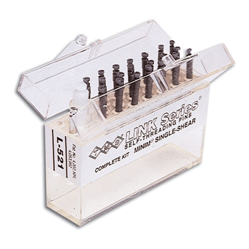 Thread Mate System Link Plus Pins, Titanium Alloy, Double-Shear, Minim 2/1 Kit, 0.021", Silver, 1/Pk, L841
