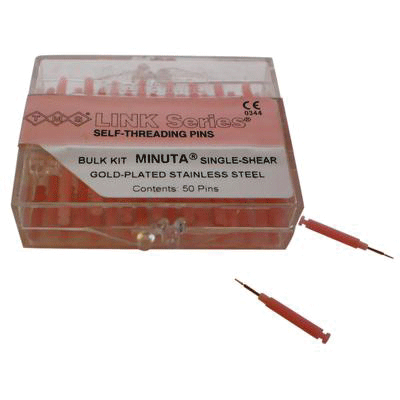 Thread Mate System Link Pins, Gold-Plated Stainless Steel, Single-Shear, Regular Bulk Kit, 0.027", Gold, 50/Pk, L542