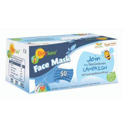 BeeSure Earloop Masks White ASTM Level 2, 50/Bx - 2100W