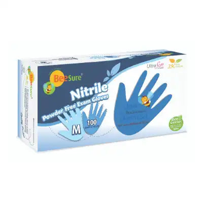 Cranberry - BeeSure Light Blue Nitrile Glove Large 100/Box