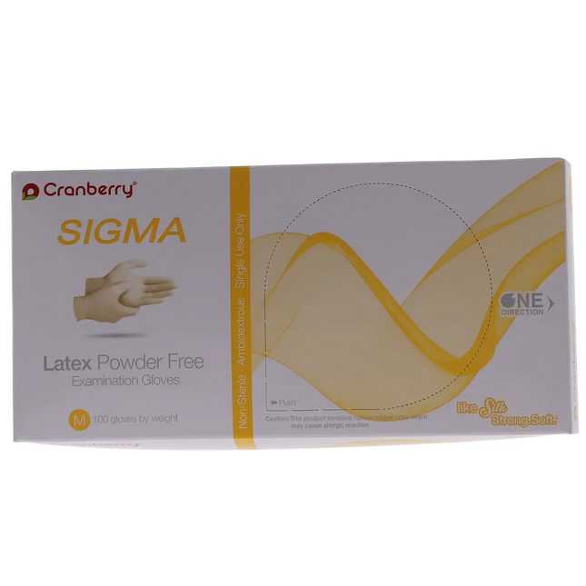 Cranberry - Cranberry Sigma PF Latex Glove Medium 100/Bx