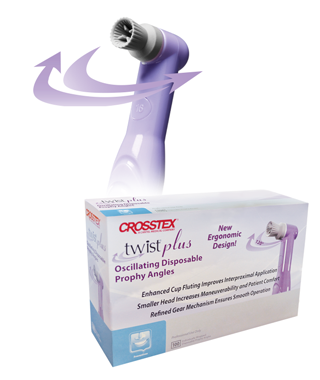 Twist Plus Oscillating Disposable Prophy Angles Soft Cup, Gray, 100/Box, TPLUSPASC