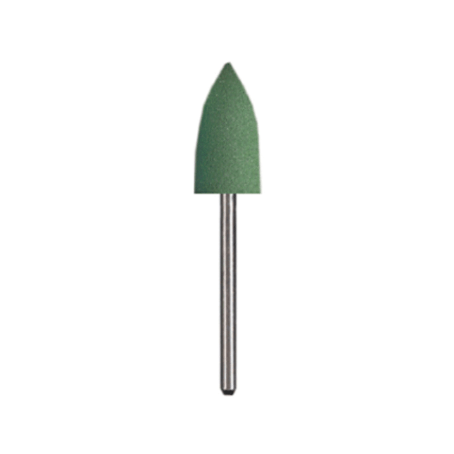 Classic Midget Polishers, Rubber, FG, Flame, # 138, Coarse, Green, 12/Pk
