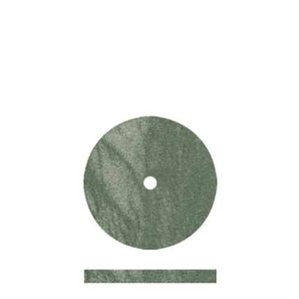 Classic Wheel Polishers, Rubber, Unmounted, Square-Edge, 7/8" x 1/8", Coarse, Green, 100/Pk