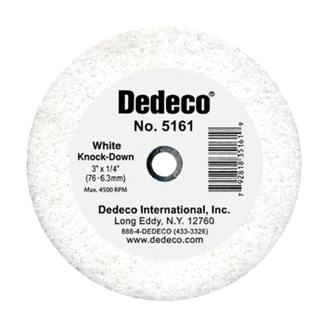 Knock-Down Lathe Wheel, 3" x 1/4", White, 1/Pk
