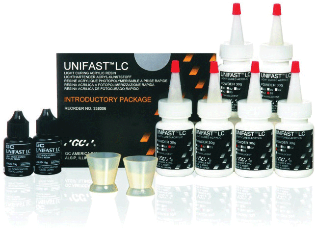 Unifast LC Light-Curing Acrylic Resin, Powder Refill, 50 g, A2, 1/Pk