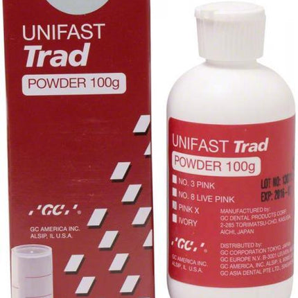 Unifast Trad General-Purpose Acrylic Resin, Powder Refill, 100 g, 8 Live Pink, 1/Pk