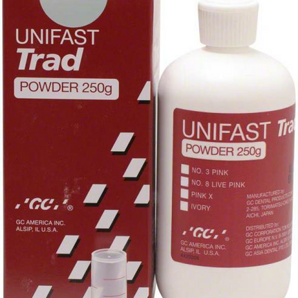 Unifast Trad General-Purpose Acrylic Resin, Powder Refill, 250 g, 8 Live Pink, 1/Pk