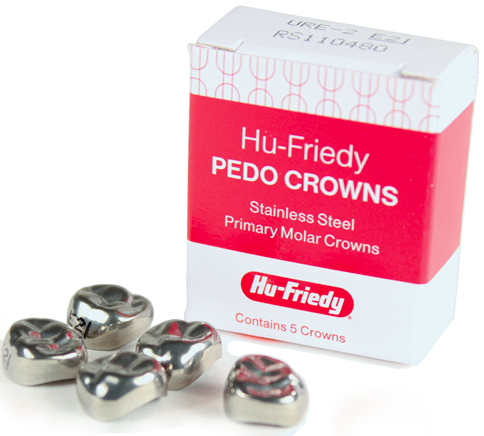 Stainless Steel Pedo Crowns, Refill, First Primary Molar, # 4 Lower Left, 5/Pk, SSC-LLD4