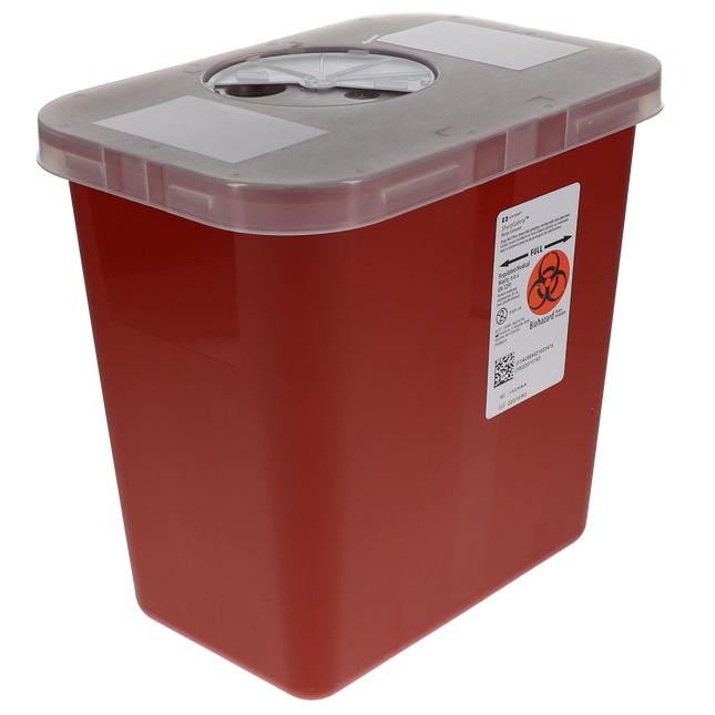 Phlebotomy Sharps Container, 8 Qt, Red, 1/Pk, 1525SA