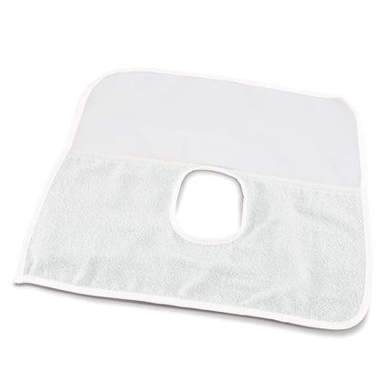 White Reusable Face Drapes With Terry Knit Lower Half & See-Through Netting Above 15", 701410W