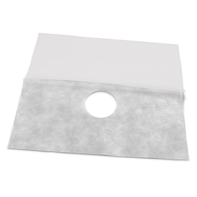 White Disposable Face Drapes With Polypropylene Fabric Lower Half & See-Through , 701412W