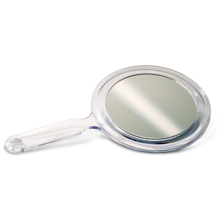 Acrylic Hand Mirror 5" Two-Sided 1/pack 3X Magnifying & Plain Glass Sides. Diameter , 7109801