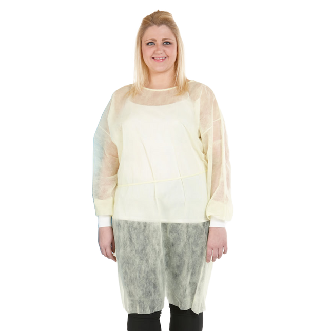 SafeWear Form-Fit Disposable Isolation Gown, Regular, Sunny Yellow, 12/Pk, 8113
