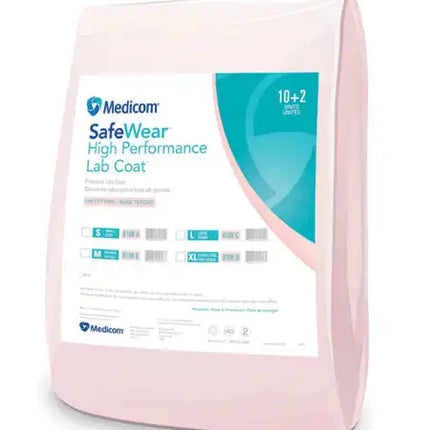 SafeWear Hi-Perform Lab Coat Pink Medium 12/Pk