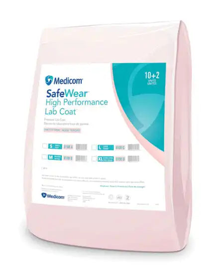 SafeWear Hi-Perform Lab Coat Pink Medium 12/Pk