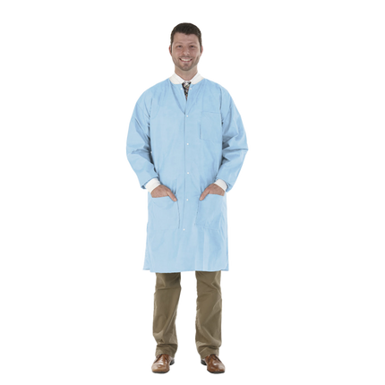 SafeWear Disposable High Performance Lab Coat, Large, Soft Blue, 12/Pk, 8112-C