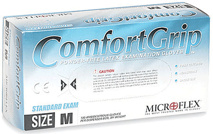 ComfortGrip CFG-900 Gloves, Powder-Free, Latex, Large, 100/Box, CF-900-L