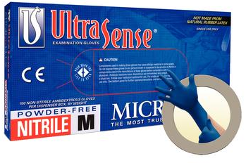 UltraSense Nitrile Gloves, Large, 100/Box, US-220-L
