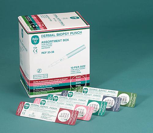 Keyes Disposable Biopsy Punches, Sterile, Assorted, 50/Pk