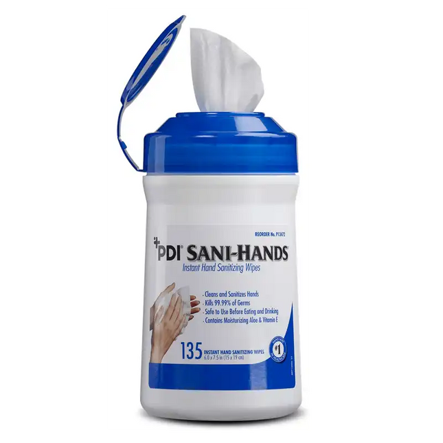 PDI - Sani-Hands Instant Hand Wipes 6" x 7.5" 135/Pk