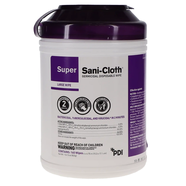 Super Sani-Cloth Large Wipes 160/Pk (1 Can)