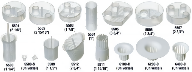 Dispos-A-Trap Disposable Plastic Vacuum Traps, 2 1/8", # 5501, 144/Pk