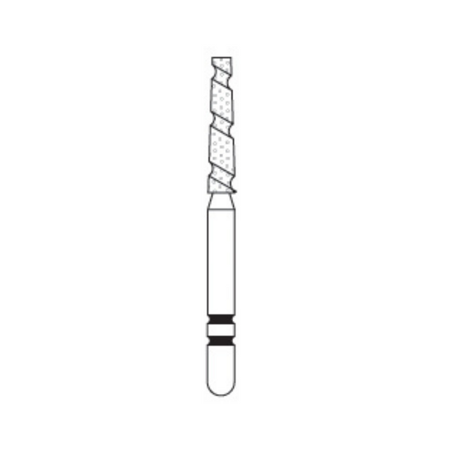 Two Striper TS2000 Spiral Cut Diamond Burs, FG, Flat-End Taper, 2001.8, 1.6 mm, Coarse, Green, 5/Pk, 2000018