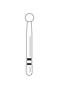 Two Striper MFS Finishing Diamond Burs, FG, Round, 135, 2.4 mm, MF1, Purple, 5/Pk, 2015850