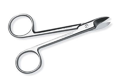 Crown and Collar Scissors, Curved, Sharp, 4", 1/Pk, 9085344
