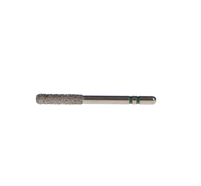 Two Striper Diamond Burs, FG, KS Cylinder, Round Edge, 587.8 KS3, 1.8 mm, Coarse, Green, 5/Pk, 2015304