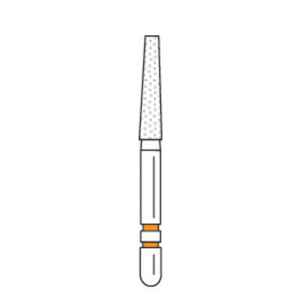 Two Striper TSZtech Diamond Burs, Flat-End Taper, 703.8KRZ, 1.8 mm, Orange, 5/Pk, 2015894
